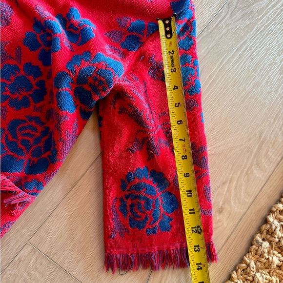 Vintage Terry Cloth Floral Patterned Jacket - Red and Blue - Picture 5 of 5